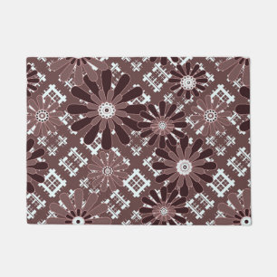 Brown , flower pattern doormat