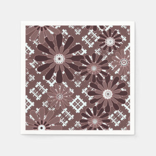 Brown , flower pattern napkin