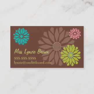 Brown Flower Power Business Card