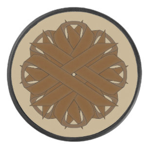 Brown Flower Ribbon by Kenneth Yoncich Hockey Puck