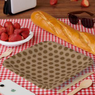 Brown Flower Ribbon by Kenneth Yoncich Paper Plate