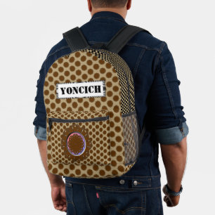 Brown Flower Ribbon by Kenneth Yoncich Printed Backpack