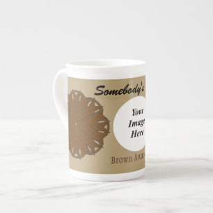 Brown Flower Ribbon Template by Kenneth Yoncich Bone China Mug