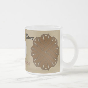 Brown Flower Ribbon Tmpl by Kenneth Yoncich Frosted Glass Coffee Mug