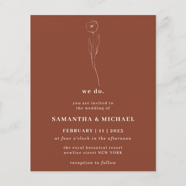 Brown Flower Terracotta Botanical we do budget Flyer (Front)