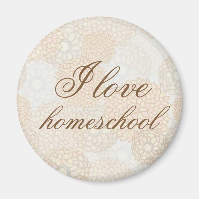 Brown flowers homeschool magnet (Front)