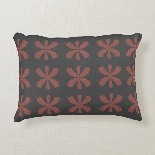 Brown flowers on a grey background rug decorative cushion (Front)