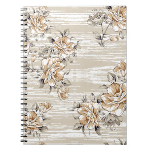brown flowers pattern on texture backgroundpattern notebook