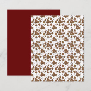 Brown Flowers Red Black White Grid Scrapbook Paper