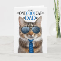 Brown Fluffy Tabby Cat Father's Day One Cool Cat