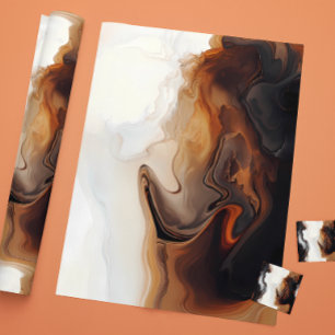 Brown Fluid Painting art  Wrapping Paper