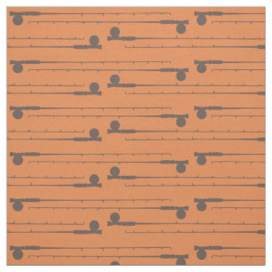 Brown Fly Fishing Rods Pattern Fabric