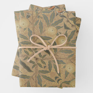 Brown Foliage Vintage William Morris Wrapping Paper Sheet