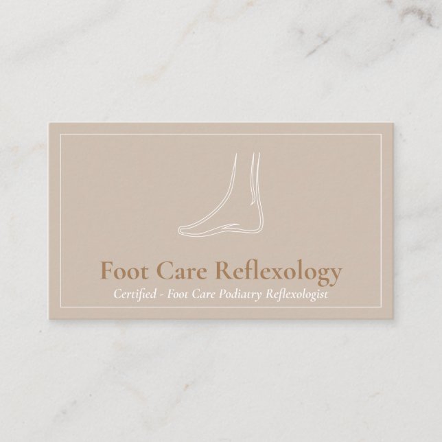 Brown Foot Massage Care Podiatry Reflexologist Business Card (Front)