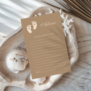 Brown Footprints Gender Reveal Advice Game Card