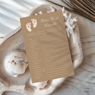 Brown Footprints Gender Reveal Baby Word Scramble