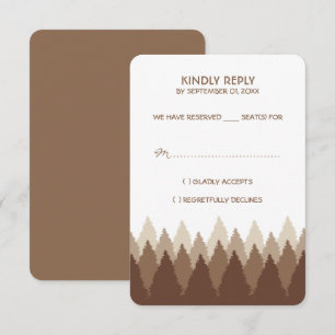 Brown Forest Range Woodland Wedding RSVP Card