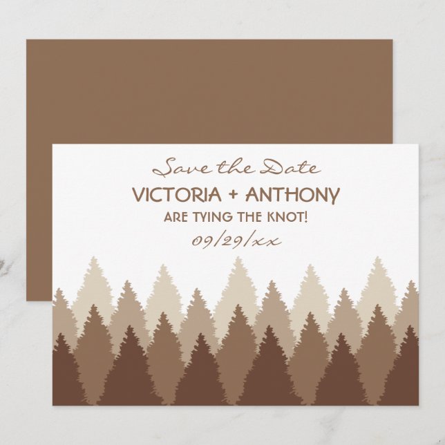Brown Forest Range Woodland Wedding Save The Date (Front/Back)