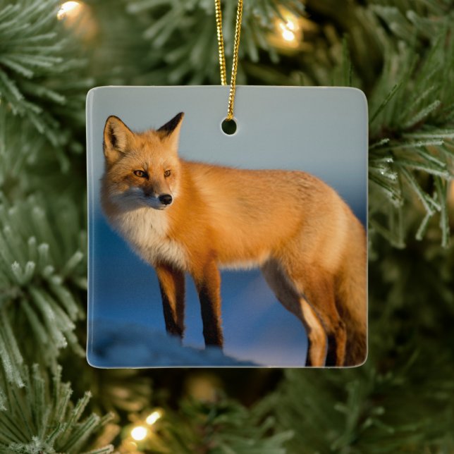 Brown Fox Ceramic Ornament (Tree)