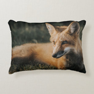 BROWN FOX ON GROUND DECORATIVE CUSHION