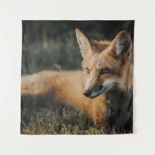 BROWN FOX ON GROUND TAPESTRY