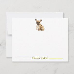 Brown French Bulldog Personalised Note Cards