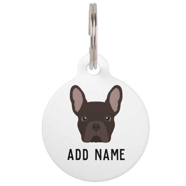 Brown French Bulldog Pet Tag (Front)