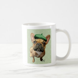 Brown French Bulldog with Green Hat Coffee Mug