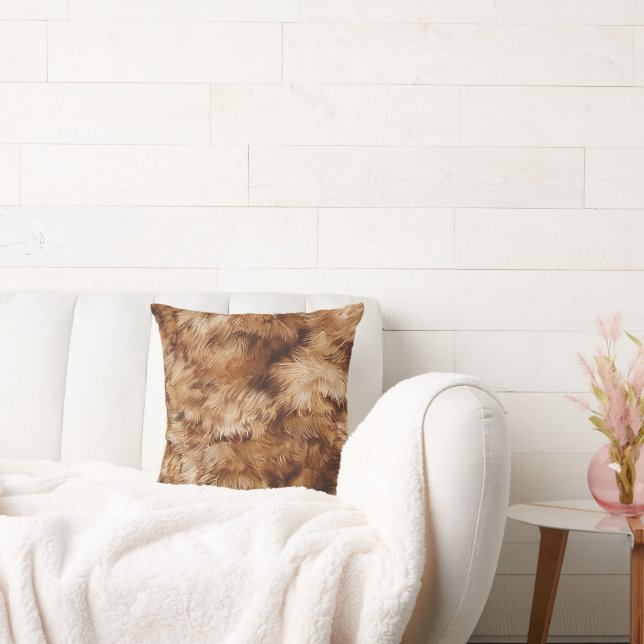 Brown Fur Abstract Cushion (Couch)