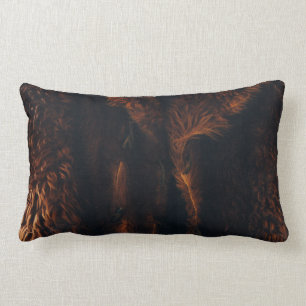 Brown fur coat lumbar cushion