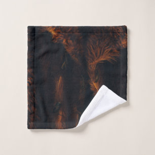 Brown fur coat wash cloth