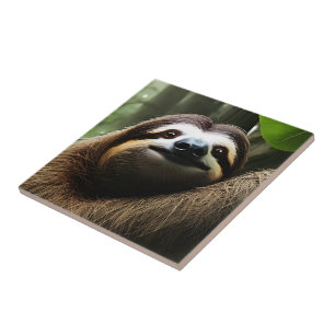 Brown Fuzzy Sloth, Photo Block Tile