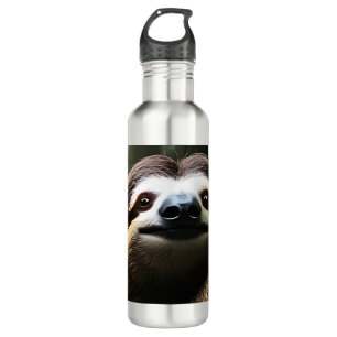 Brown Fuzzy Sloth, Water Bottle