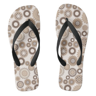 Brown Gears  Flip Flops