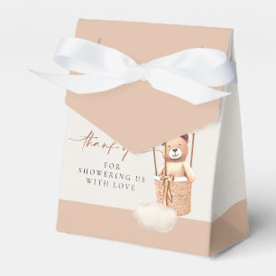 Brown Gender Neutral Bear Balloons Favour Box