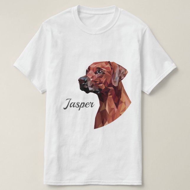 Brown Geometric Dog Add Name T-Shirt (Design Front)