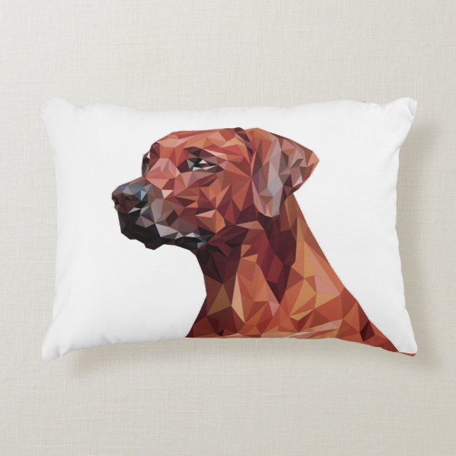 Brown Geometric Dog   Decorative Cushion (Front)