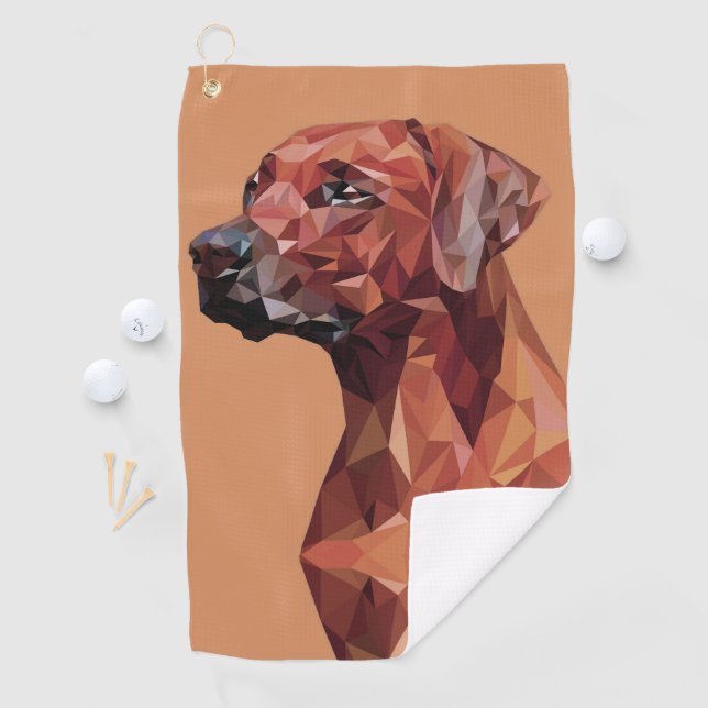 Brown Geometric Dog on Brown Golf Towel (InSitu)