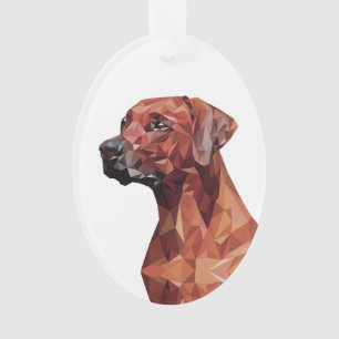Brown Geometric Dog   Ornament