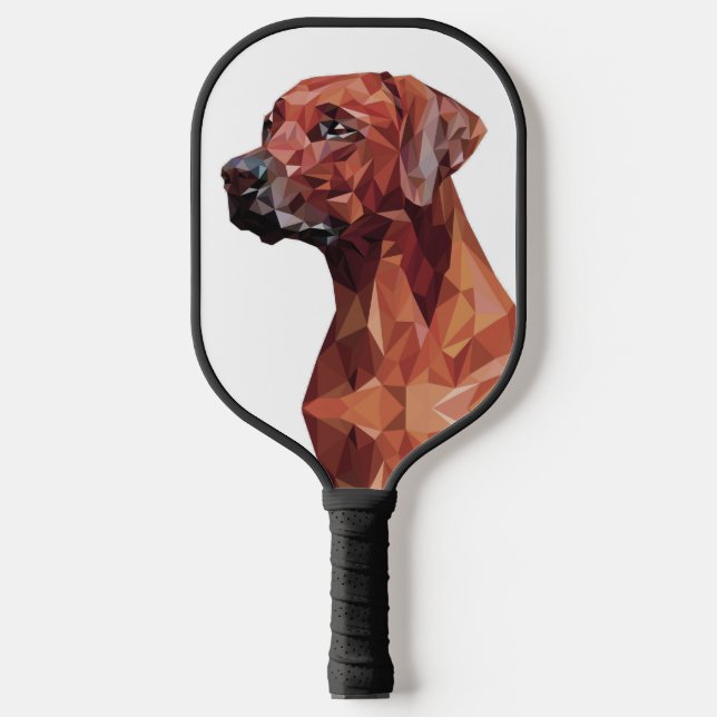 Brown Geometric Dog  Pickleball Paddle (Front)