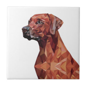 Brown Geometric Dog   Tile