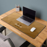 Brown Geometric Mesh Pattern monogram Desk Mat<br><div class="desc">Monogram Personalise with your custom initial and name. Unique cool desk mat for his office,  room,  work,  man cave,  gaming room.. 
Brown Gradient Geometric Mesh Pattern. Subtle modern design Elegant and cool Triangle geometric mesh gradient.</div>