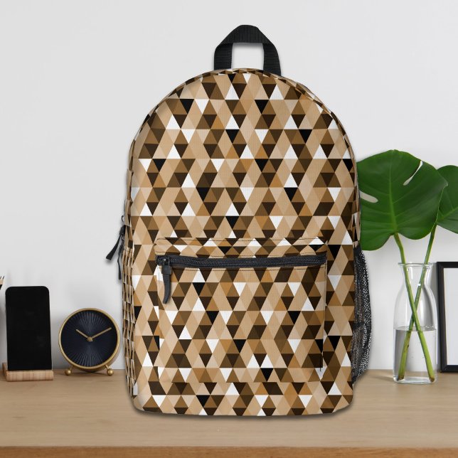 Brown Geometric Pattern Backpack (Creator Uploaded)