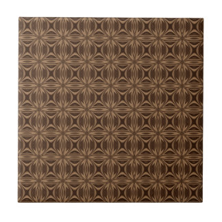 Brown Geometric Pattern Ceramic Tile