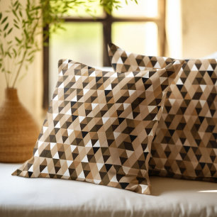 Brown Geometric Pattern Cushion