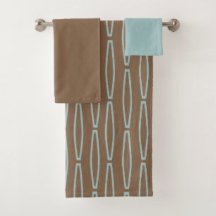 Brown Geometric Repeat  Bath Towel Set
