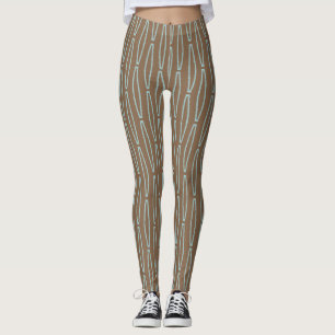 Brown Geometric Repeat  Leggings