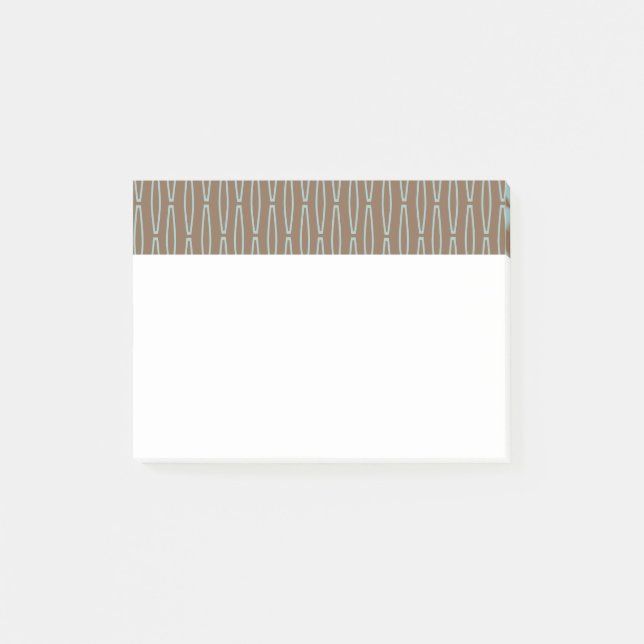 Brown Geometric Repeat  Post-it Notes (Front)