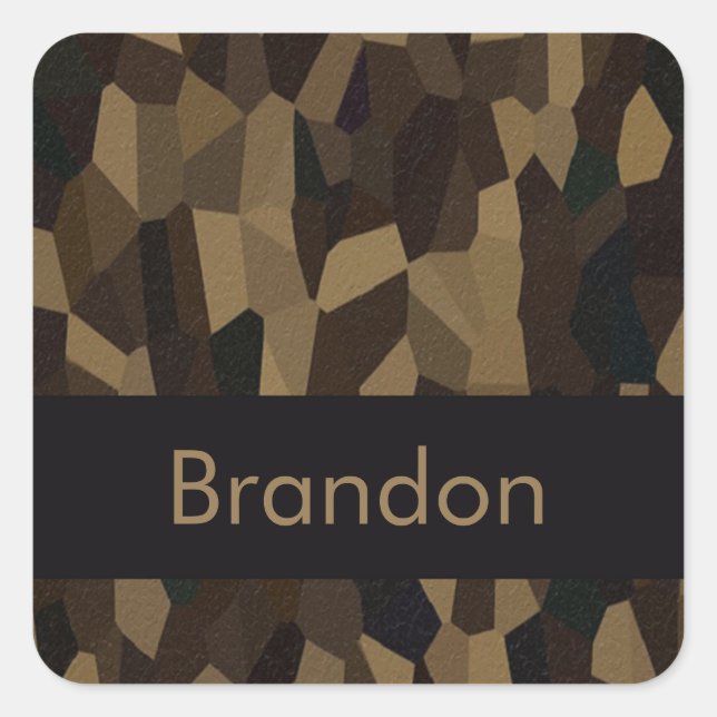 Brown geometric shapes pattern Sticker (Front)