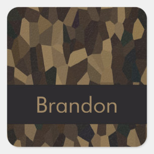 Brown geometric shapes pattern Sticker